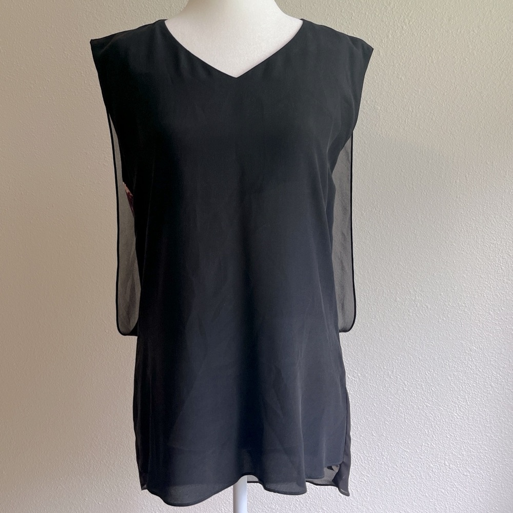 All Saints Black Silk Sleeveless Top